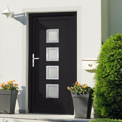 vidaXL Porte d'entrée anthracite 108x200 cm PVC