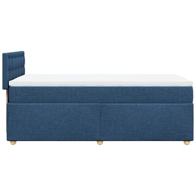 vidaXL Sommier à lattes de lit avec matelas Bleu 80x200 cm Tissu