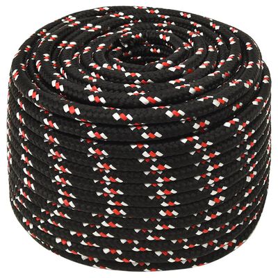 vidaXL Corde de bateau Noir 12 mm 100 m Polypropylène