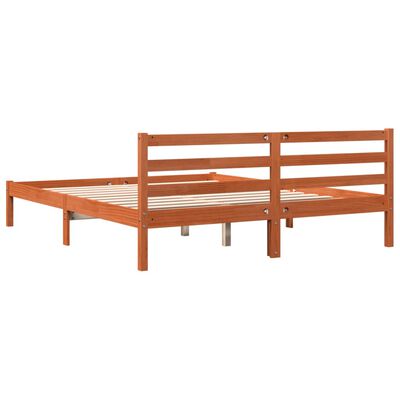 vidaXL Cadre de lit sans matelas cire marron 160x200cm bois pin massif