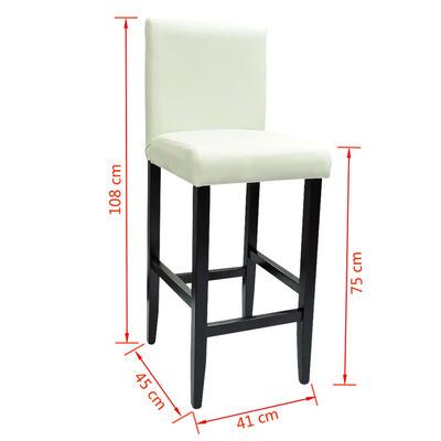 vidaXL Tabourets de bar lot de 2 blanc similicuir