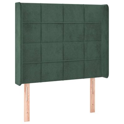 vidaXL Tête de lit avec oreilles Vert foncé 103x16x118/128 cm Velours