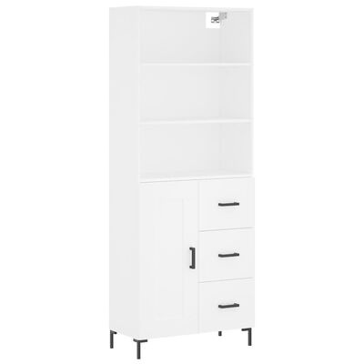 vidaXL Buffet haut Blanc 69,5x34x180 cm Bois d'ingénierie