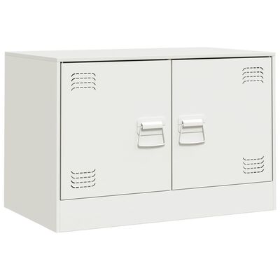 vidaXL Meuble TV blanc 67x39x44 cm acier