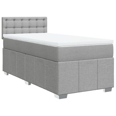 vidaXL Sommier à lattes de lit avec matelas Gris clair 90x200 cm Tissu