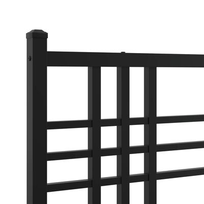 vidaXL Cadre de lit métal sans matelas avec pied de lit noir 75x190 cm