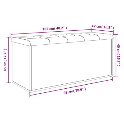 vidaXL Banc de rangement sonoma gris 102x42x45 cm bois d'ingénierie