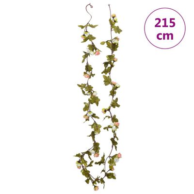 vidaXL Guirlandes de fleurs de Noël 6 pcs champagne 215 cm