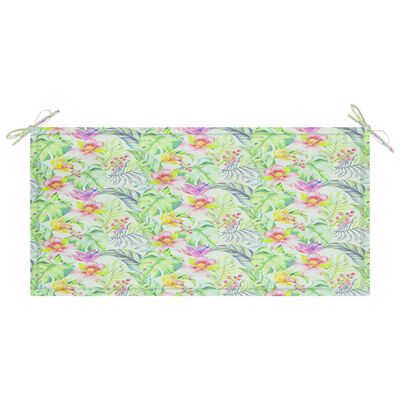 vidaXL Coussin de banc de jardin motif de feuilles 100x50x3 cm