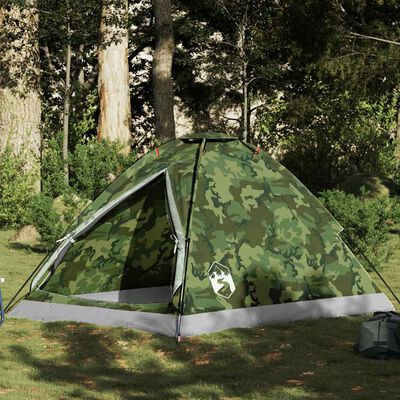 vidaXL Tente de camping à dôme 2 personnes camouflage imperméable