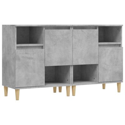 vidaXL Buffets 2 pcs gris béton 60x35x70 cm bois d'ingénierie