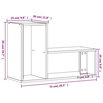 vidaXL Meubles TV 2 pcs sonoma gris 75x30x50 cm bois d'ingénierie