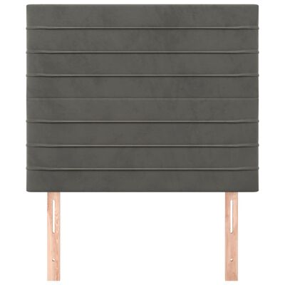 vidaXL Têtes de lit 2 pcs Gris foncé 80x5x78/88 cm Velours