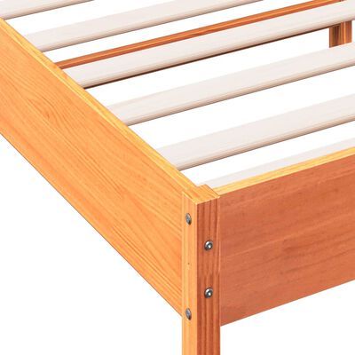 vidaXL Cadre de lit sans matelas cire marron 140x190cm bois pin massif