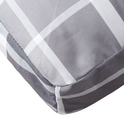 vidaXL Coussin de palette motif à carreaux gris 50x40x12 cm tissu