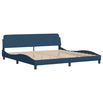 vidaXL Cadre de lit sans matelas bleu 200x200 cm tissu