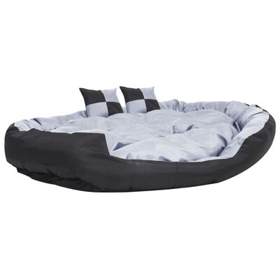 vidaXL Coussin réversible lavable pour chien Gris et noir 150x120x25cm