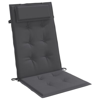 vidaXL Coussins de chaise à dossier haut lot de 4 anthracite