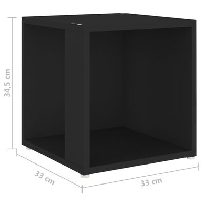 vidaXL Table d'appoint Noir 33x33x34,5 cm Aggloméré