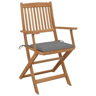 vidaXL Chaises pliables de jardin lot de 6 avec coussins Bois d'acacia