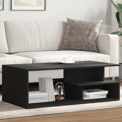 vidaXL Table basse noir 102x55x35 cm bois d'ingénierie