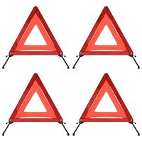 vidaXL Triangles de signalisation routière 4pcs Rouge 56,5x36,5x44,5cm