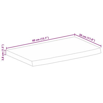 vidaXL Dessus de table à bord vivant 40x30x3,8 cm bois massif manguier