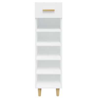 vidaXL Armoire à chaussure Blanc brillant 30x35x105 cm Bois ingénierie