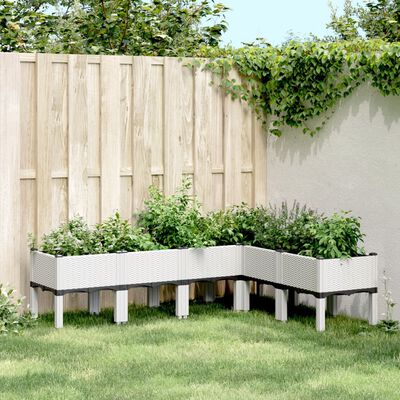 vidaXL Jardinière avec pieds blanc 160x120x42 cm PP