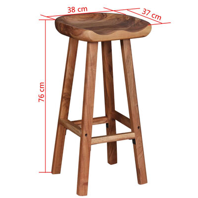 vidaXL Tabourets de bar lot de 2 bois d'acacia massif