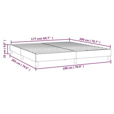 vidaXL Cadre de lit Gris 180x200 cm Similicuir