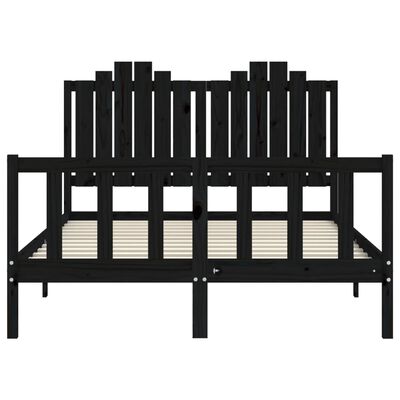 vidaXL Cadre de lit sans matelas noir 140x200 cm bois massif de pin