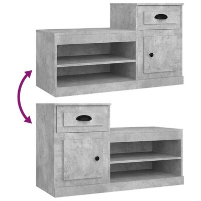 vidaXL Armoire à chaussures gris béton 100x42x60 cm bois d'ingénierie