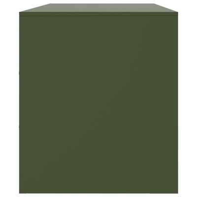 vidaXL Meuble TV vert olive 99x39x44 cm acier