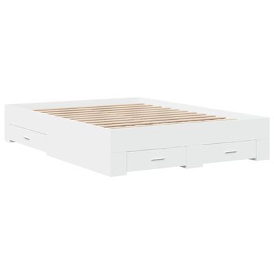 vidaXL Cadre de lit avec tiroirs sans matelas blanc 120x190 cm