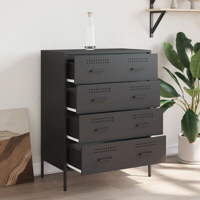 vidaXL Buffet noir 68x39x89 cm acier