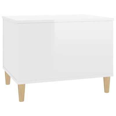 vidaXL Table basse Blanc brillant 60x44,5x45 cm Bois d'ingénierie