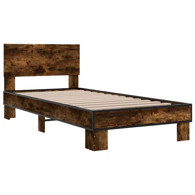 vidaXL Cadre de lit sans matelas chêne fumé 100x200 cm