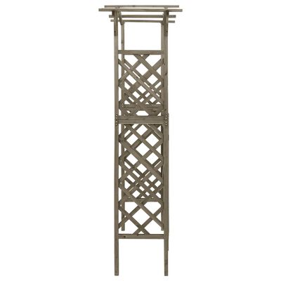 vidaXL Pergola avec portail 116x40x204 cm Gris Bois de sapin massif