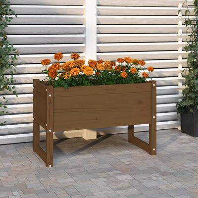 vidaXL Jardinière Marron miel 78x40x52 cm Bois massif de pin