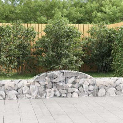 vidaXL Paniers à gabions arqués 9 pcs 300x30x40/60 cm fer galvanisé