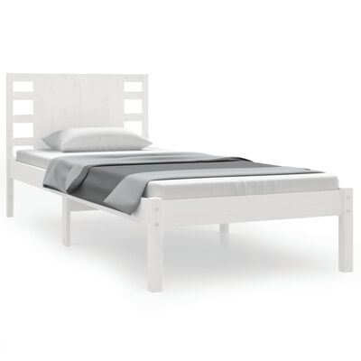 vidaXL Cadre de lit sans matelas blanc 100x200 cm bois de pin massif