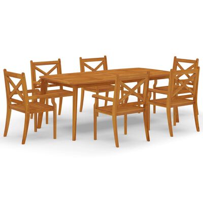 vidaXL Ensemble à manger de jardin 7 pcs Bois d'acacia solide