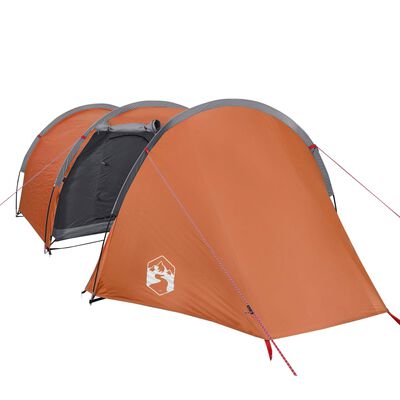 vidaXL Tente de camping tunnel 4 personnes orange imperméable