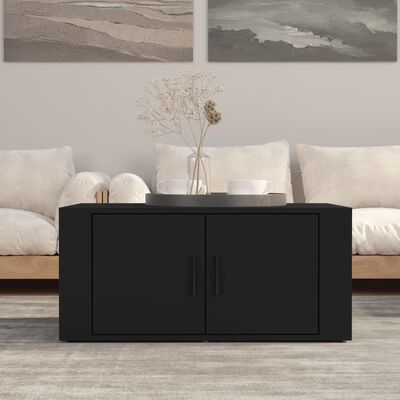 vidaXL Table basse Noir 80x50x36 cm Bois d'ingénierie