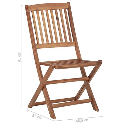 vidaXL Chaises pliables de jardin lot de 2 avec coussins Bois d'acacia