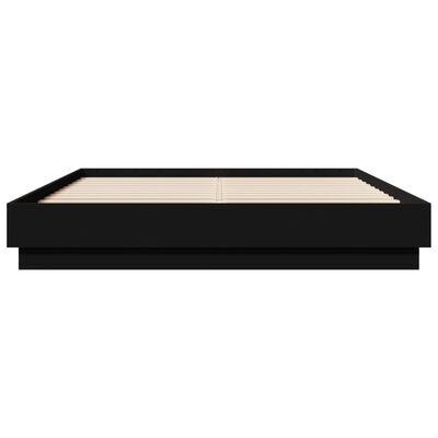 vidaXL Cadre de lit noir 150x200 cm bois d'ingénierie
