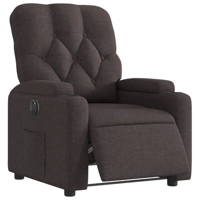 vidaXL Fauteuil inclinable électrique Marron foncé Tissu