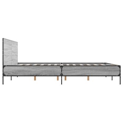 vidaXL Cadre de lit sans matelas sonoma gris 140x200 cm