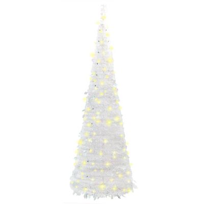 vidaXL Sapin de Noël artificiel escamotable 100 LED blanc 150 cm